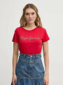 detail Pepe Jeans dámske červené tričko 