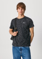 detail Pepe Jeans melírované  čierne tričko Paul