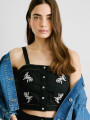 detail Pepe Jeans dámsky čierny top Earby