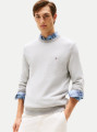 detail Tommy Hilfiger pánsky svetlo šedý sveter
