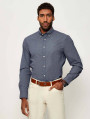 detail Tommy Hilfiger pánska tmavo modrá košeľa