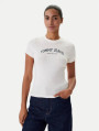 detail Tommy Jeans dámske krémové tričko
