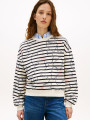 detail Tommy Hilfiger dámska krémová mikina