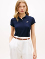 detail Tommy Hilfiger dámske modré polo tričko