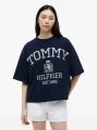 detail Tommy Hilfiger dámske tmavo modré tričko