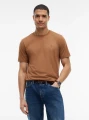 detail Tommy Hilfiger pánske hnedé tričko