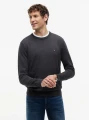 detail Tommy Hilfiger pánsky tmavo šedý sveter