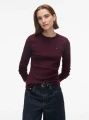 detail Tommy Hilfiger dámske tmavo vínové tričko