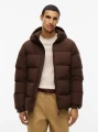 detail Tommy Hilfiger pánska tmavo hnedá páperová bunda