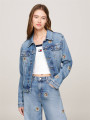 detail Tommy Jeans dámska modrá džínsová bunda