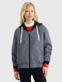 detail Tommy Hilfiger dámska tmavo modrá vetrovka