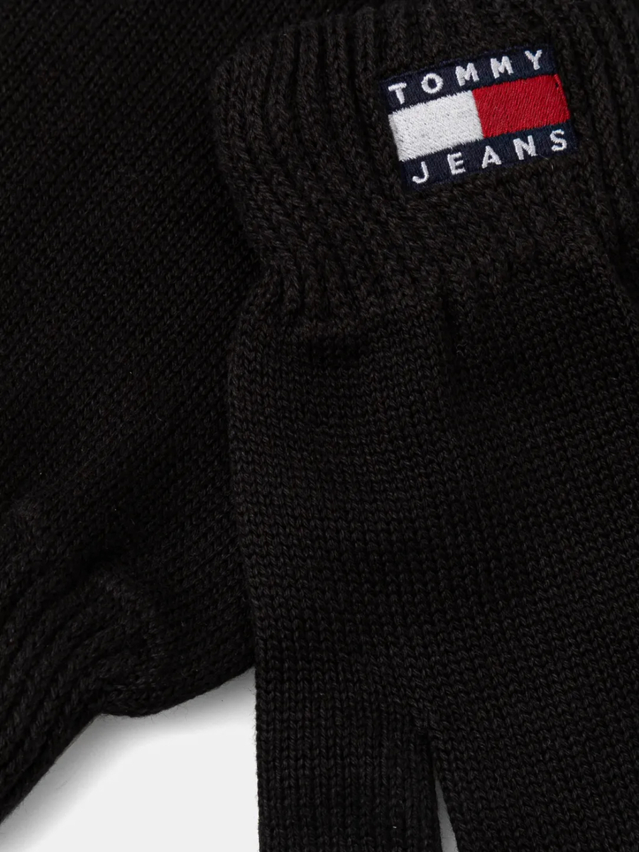 detail Tommy Jeans pánske čierne rukavice