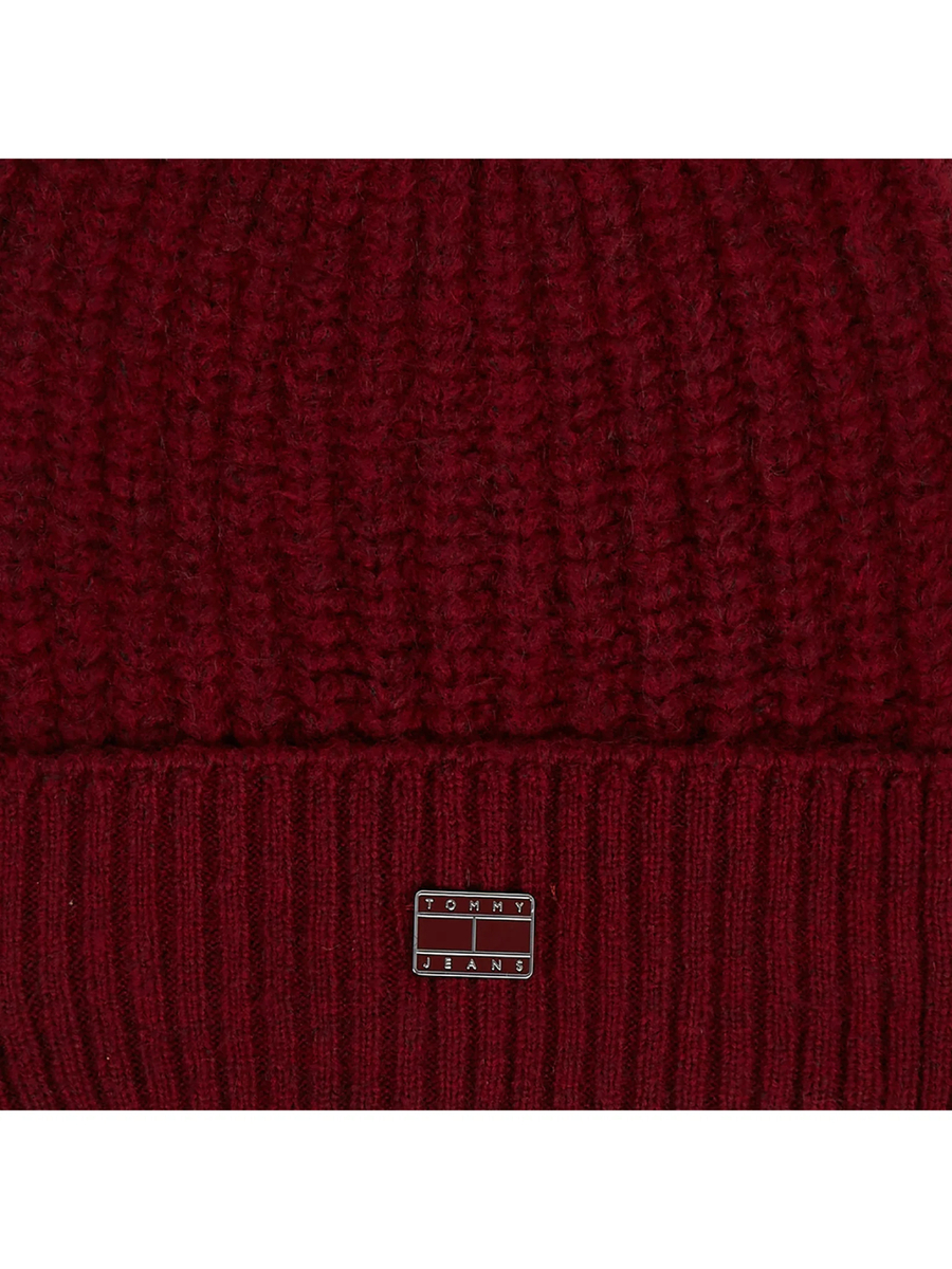 detail Tommy Jeans dámska vínová čiapka