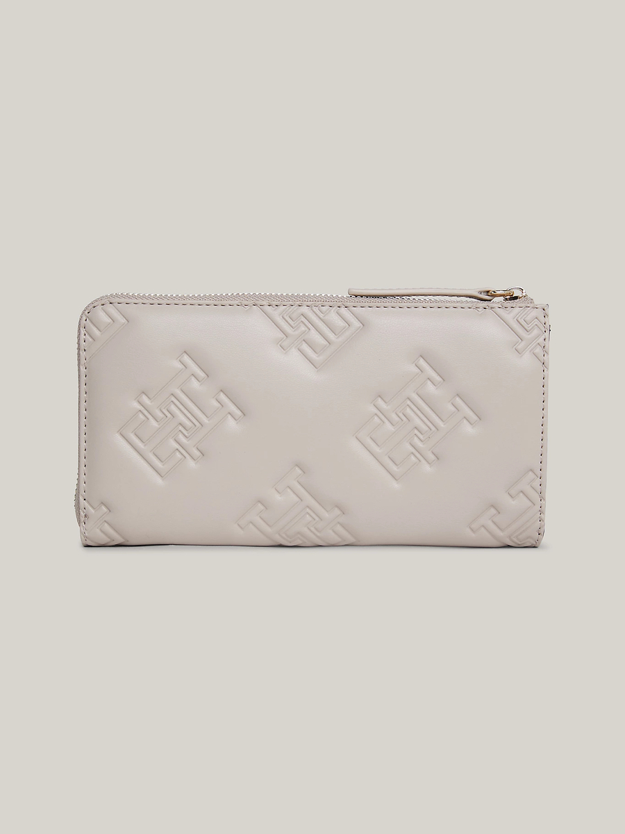 detail Tommy Hilfiger dámska šedobéžová peňaženka Refined