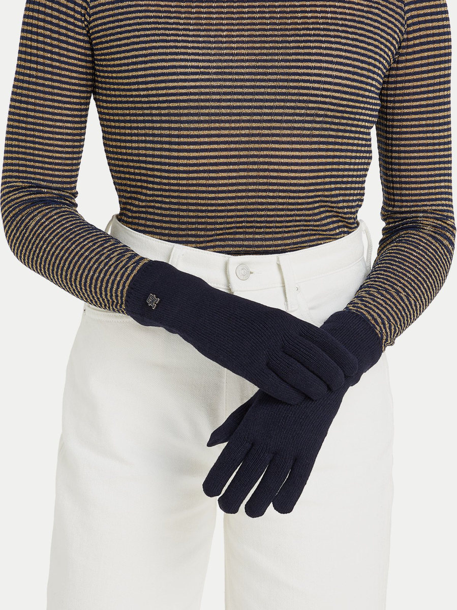 detail Tommy Hilfiger dámske tmavo modré rukavice