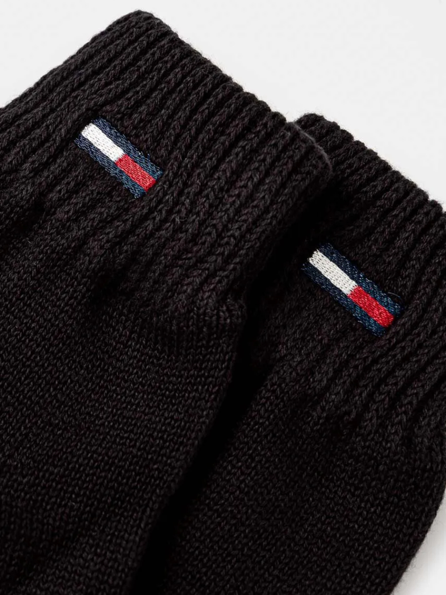 detail Tommy Jeans dámske čierne rukavice 