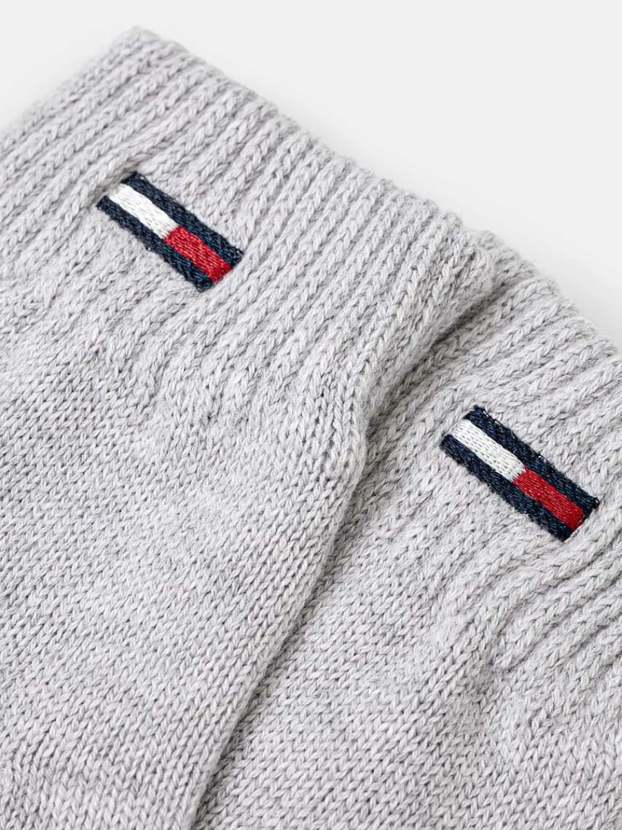 detail Tommy Jeans dámske šedé rukavice