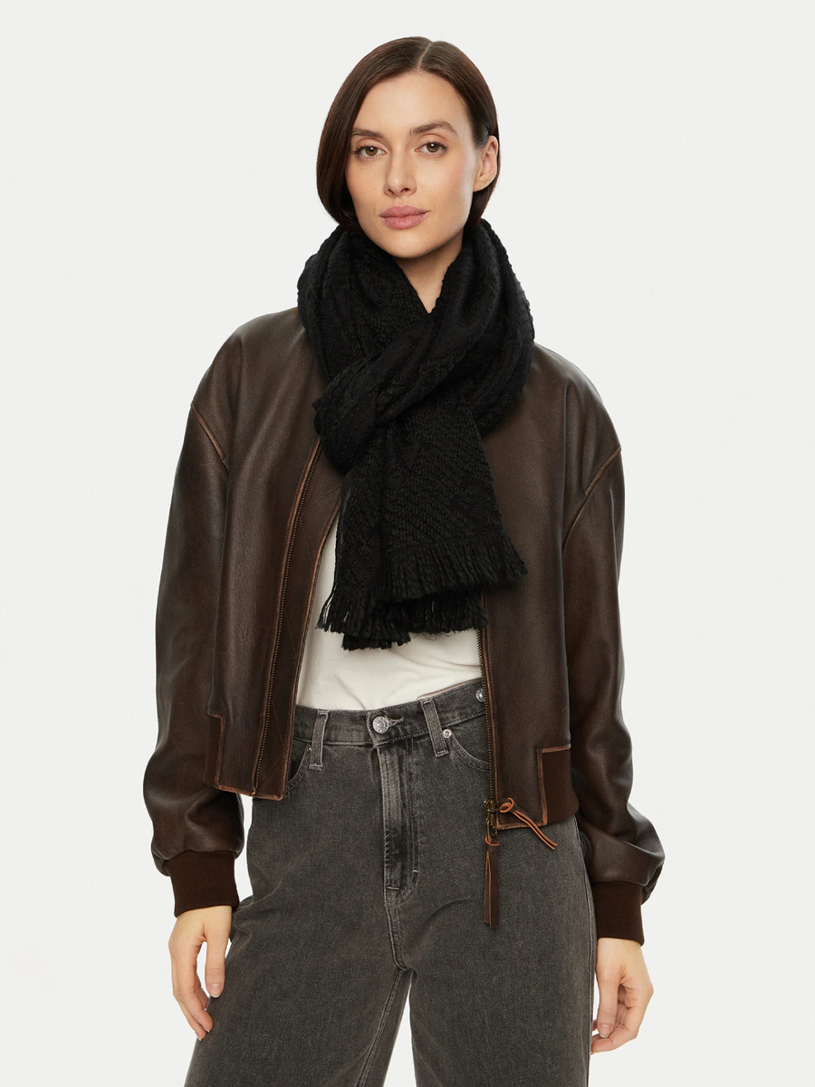 detail Tommy Hilfiger dámska čierna šál