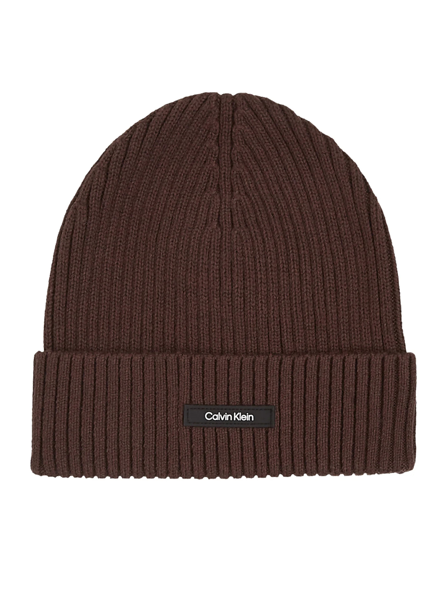 detail Calvin Klein pánska tmavo hnedá čiapka