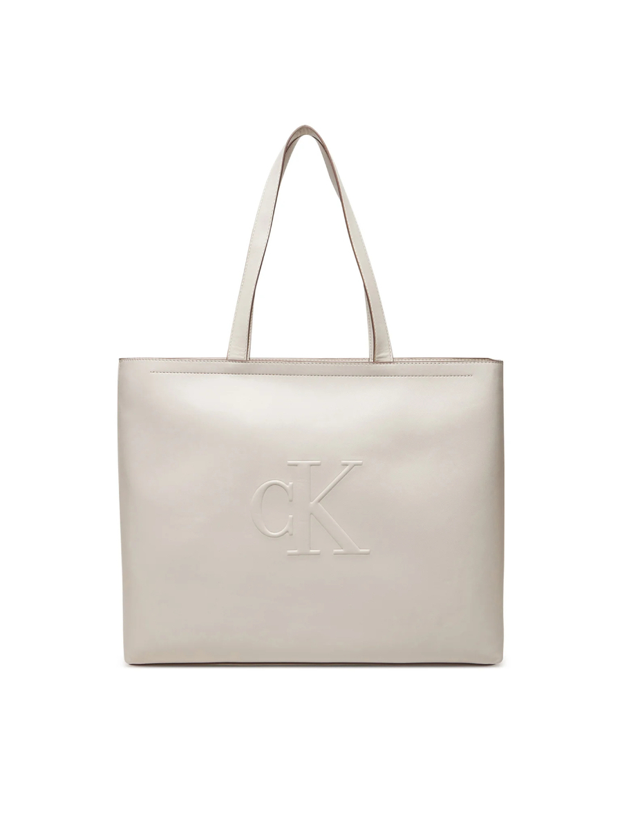 detail Calvin Klein dámska krémová kabelka