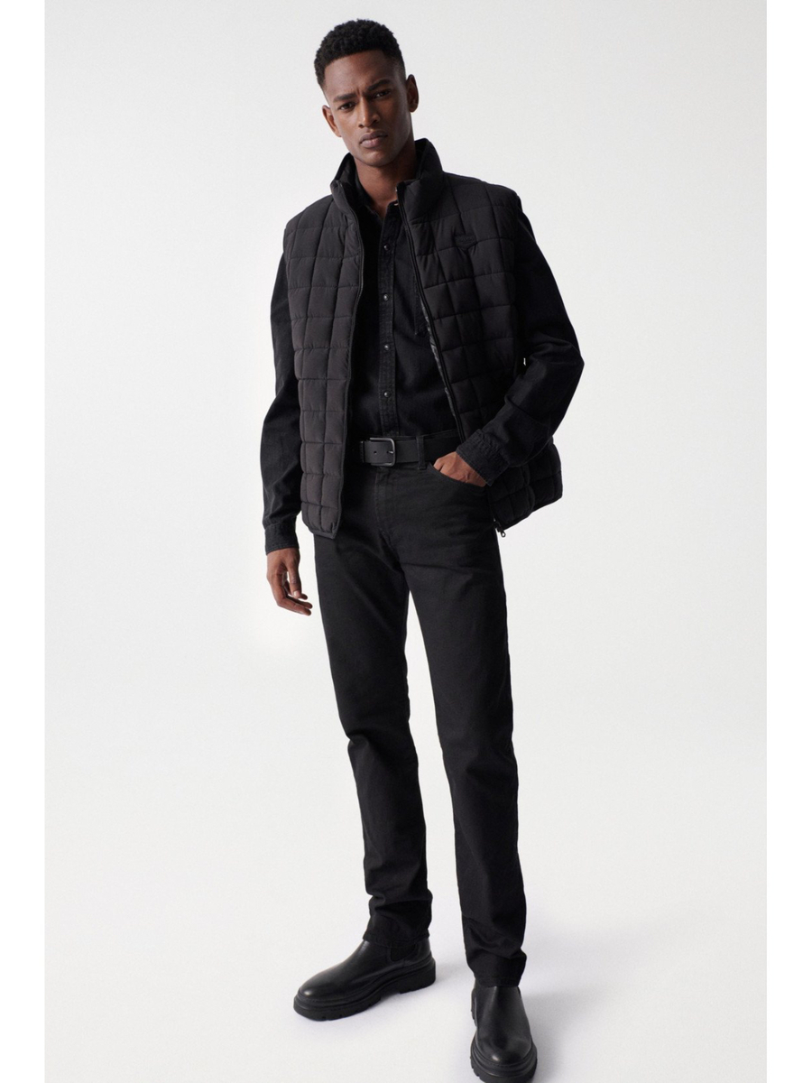 detail Salsa Jeans pánska čierna vesta