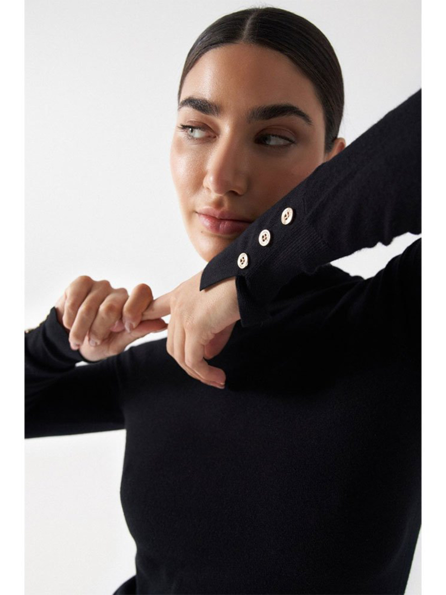 detail Salsa Jeans dámsky čierny rolák