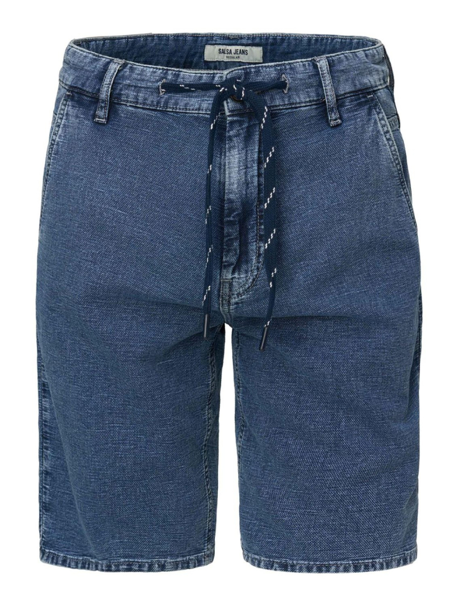 detail Salsa Jeans pánske modré džínsové šortky