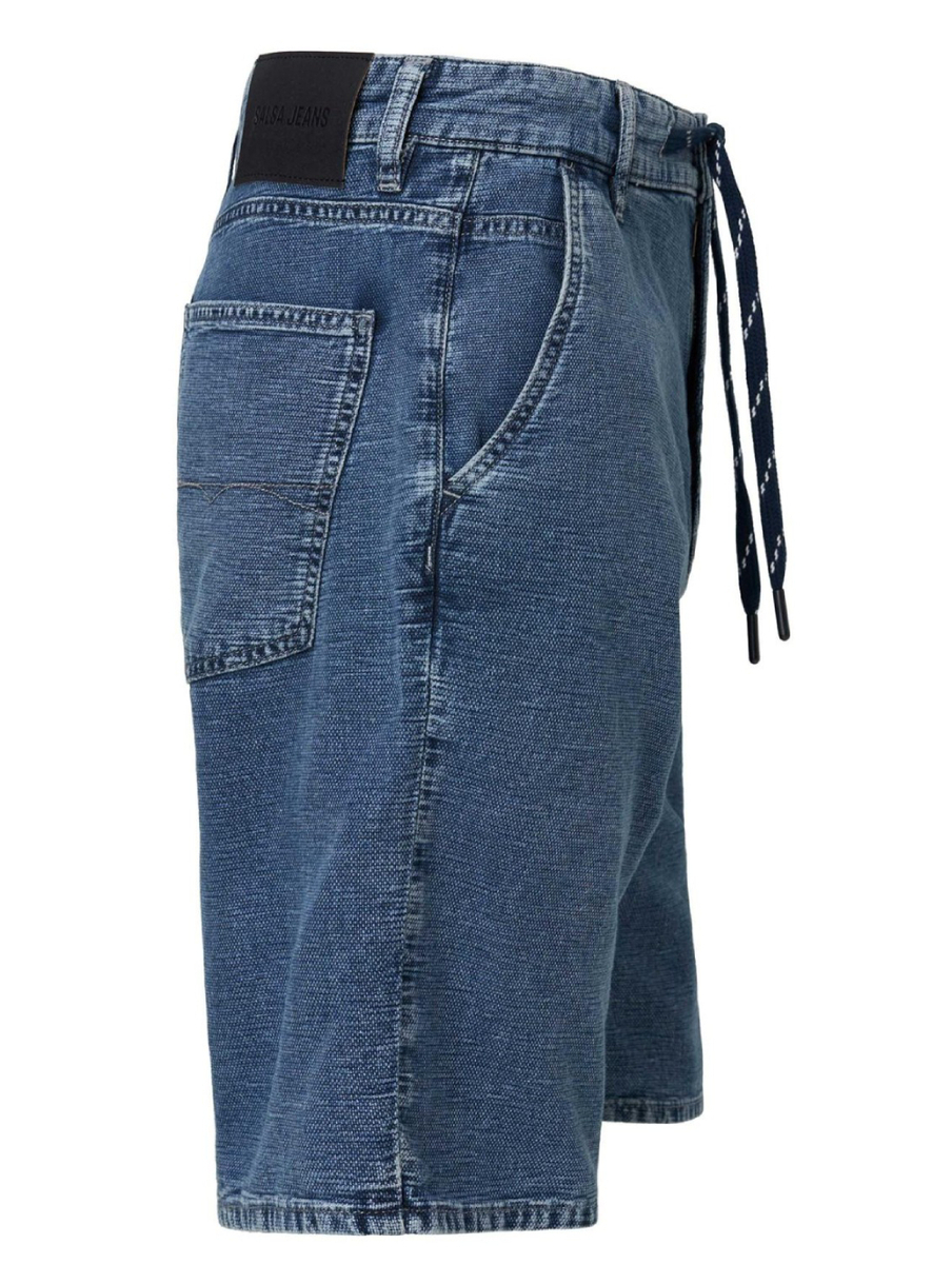 detail Salsa Jeans pánske modré džínsové šortky