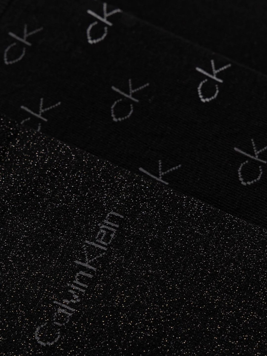 detail Calvin Klein dámske čierne ponožky 3 pack