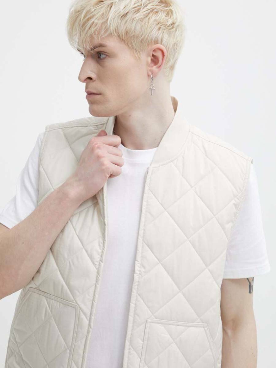 detail Tommy Jeans pánska krémová vesta