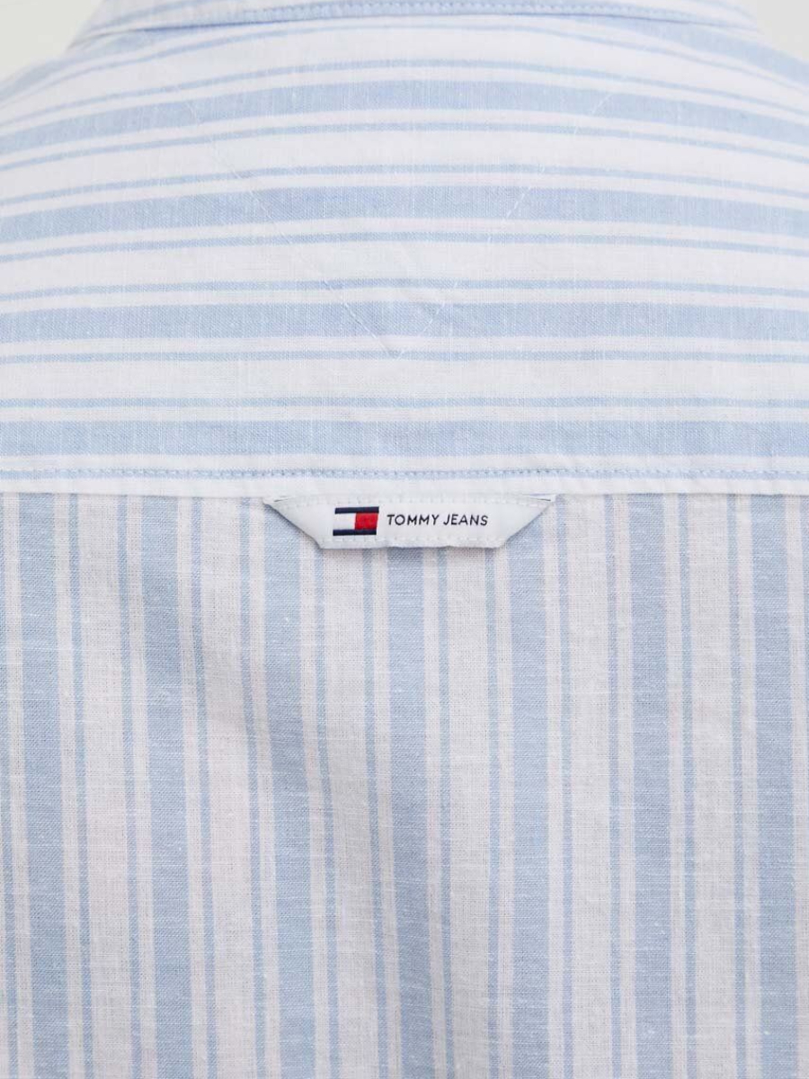 detail Tommy Jeans pánska pruhovaná košeľa Mao