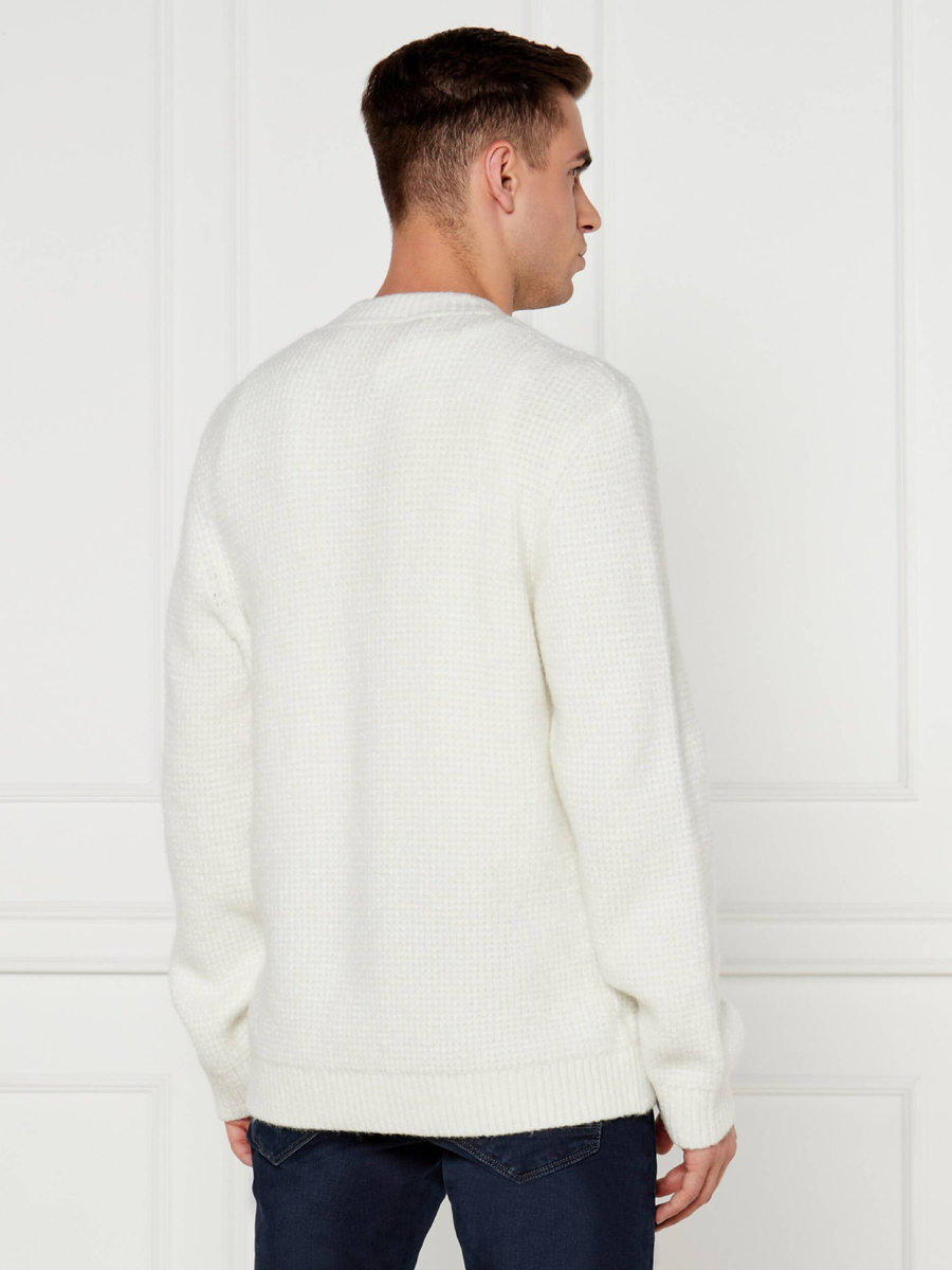 detail Tommy Jeans pánsky biely sveter