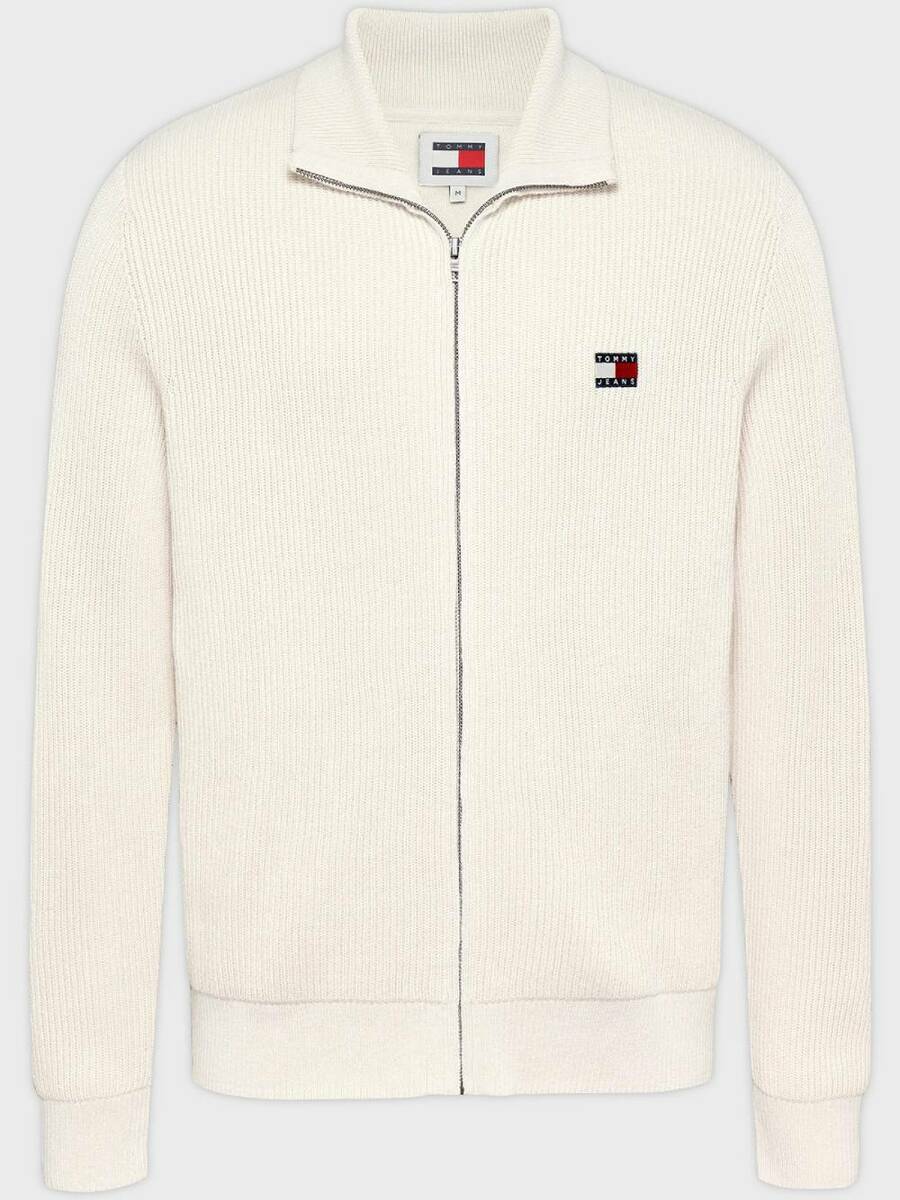 detail Tommy Jeans pánsky krémový sveter