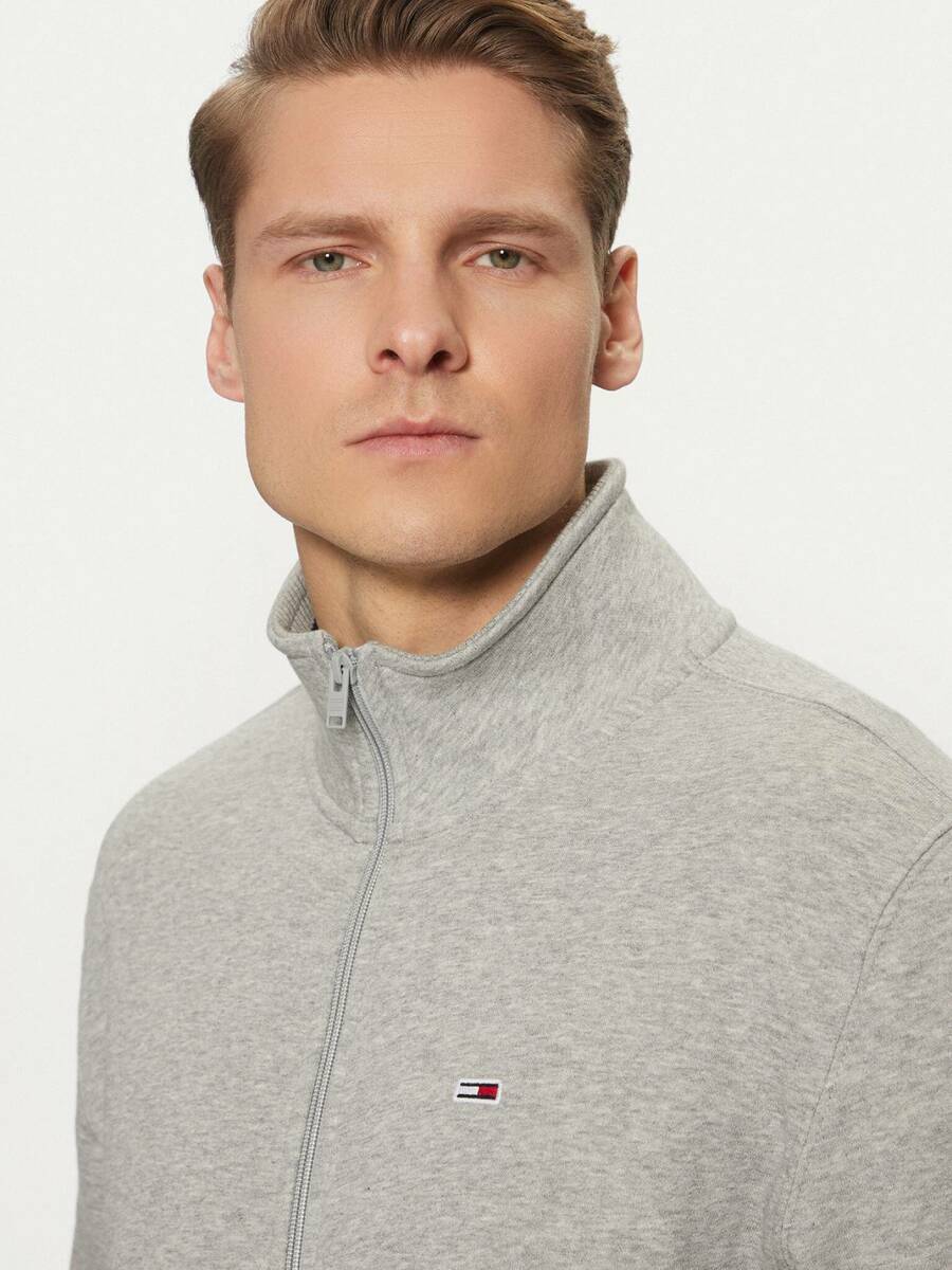 detail Tommy Jeans pánska šedá mikina