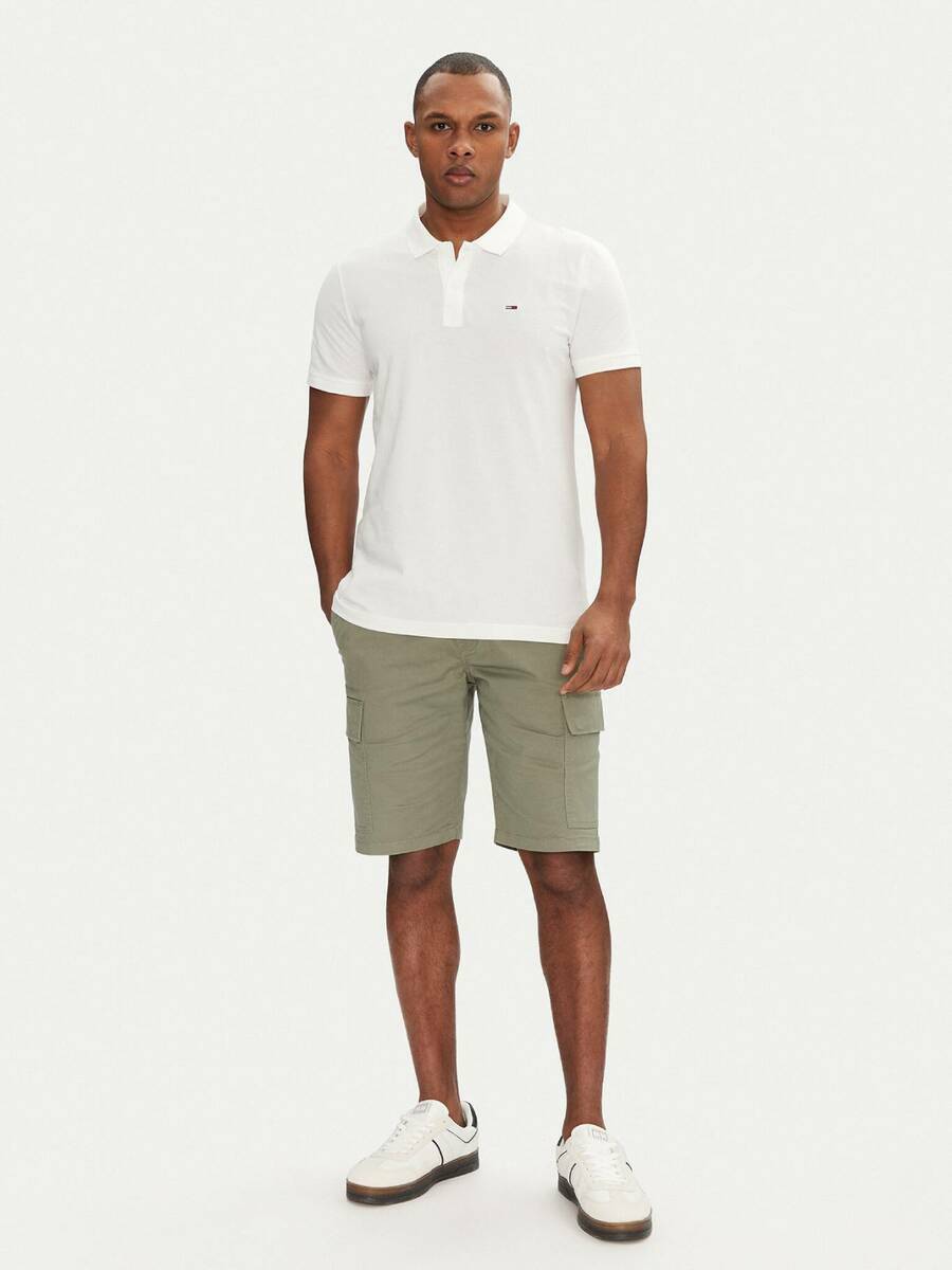 detail Tommy Jeans pánske biele polo tričko