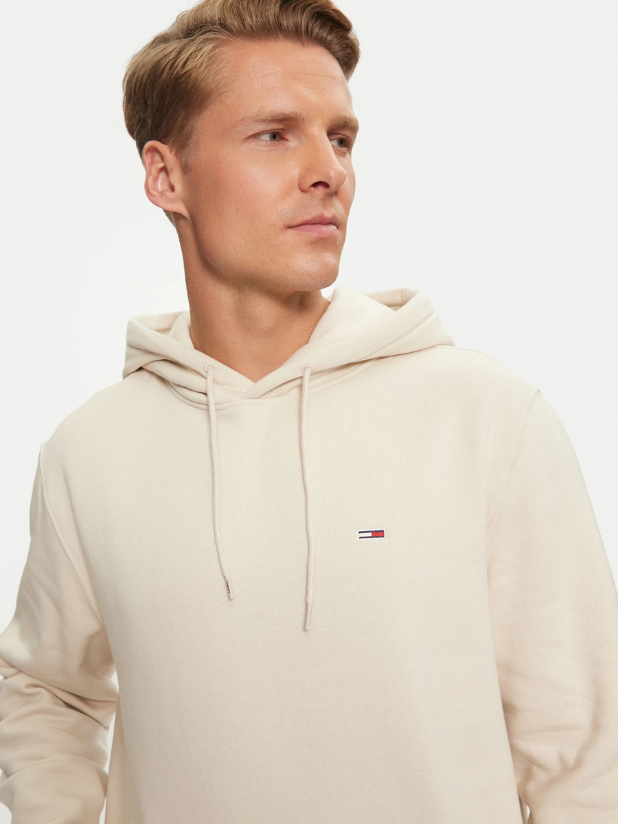 detail Tommy Jeans pánska béžová mikina
