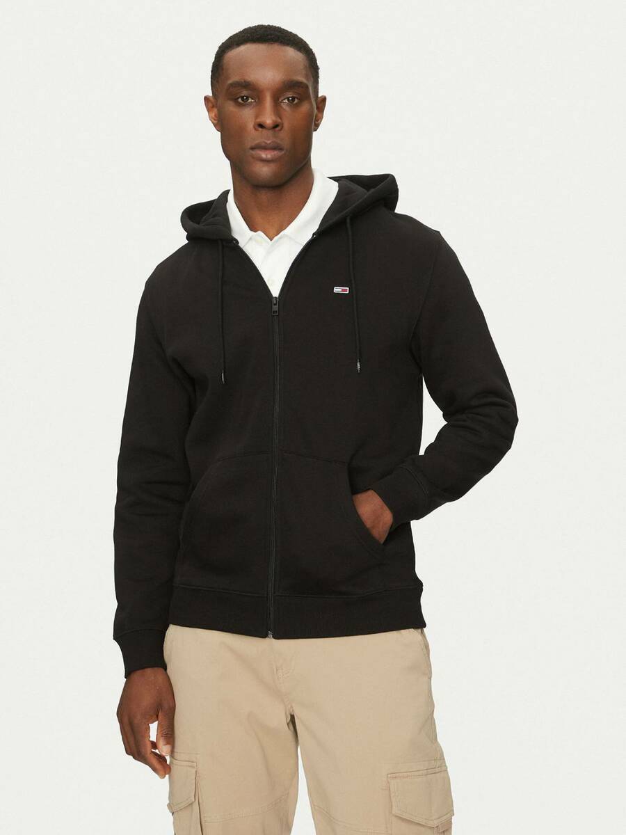 detail Tommy Jeans pánska čierna mikina