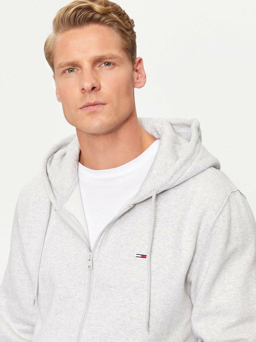 detail Tommy Jeans pánska šedá mikina