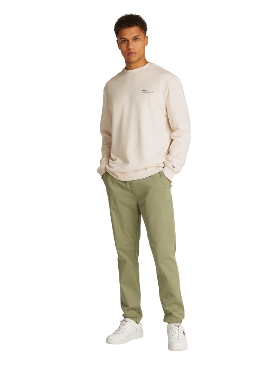 detail   Tommy Jeans pánska béžová mikina