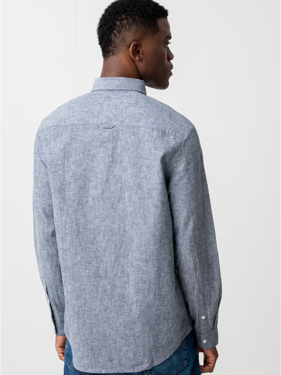 detail Tommy Jeans pánska modrá košeľa