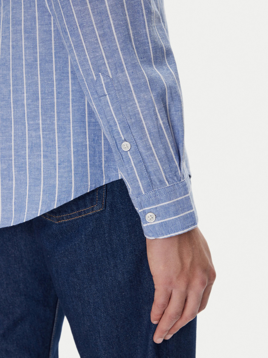 detail Tommy Jeans pánska modrá košeľa