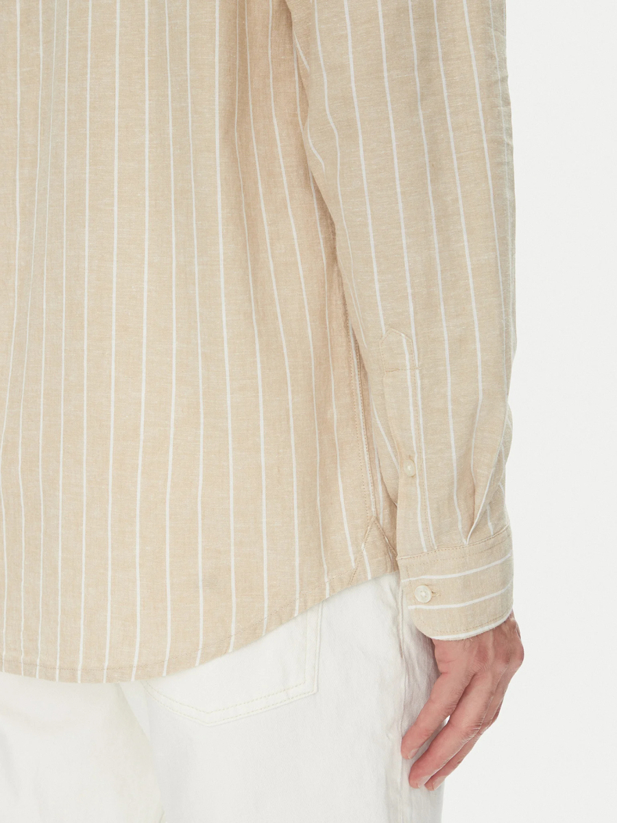 detail Tommy Jeans pánska béžová košeľa