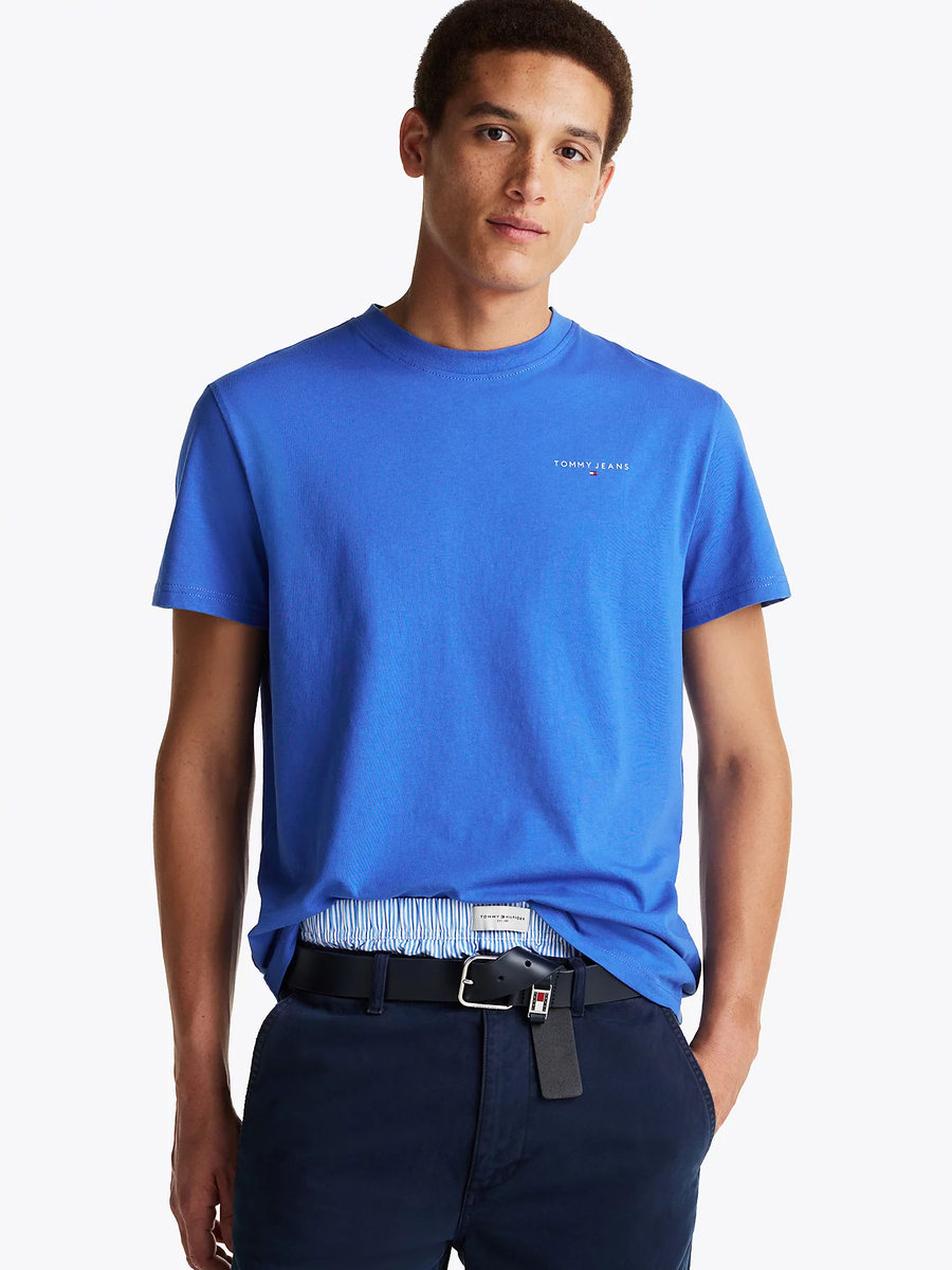 detail Tommy Jeans pánske svetlo modré tričko