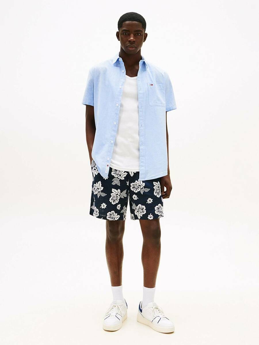 detail Tommy Jeans pánske modré šortky