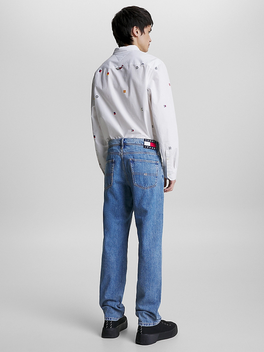 detail Tommy Jeans pánske modré džínsy