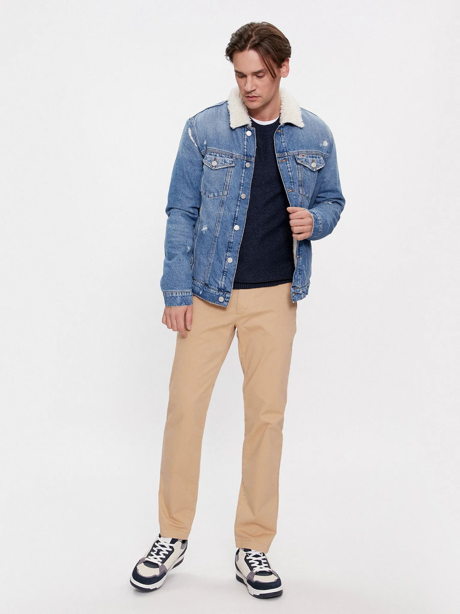 detail Tommy Jeans pánska modrá džínsová bunda