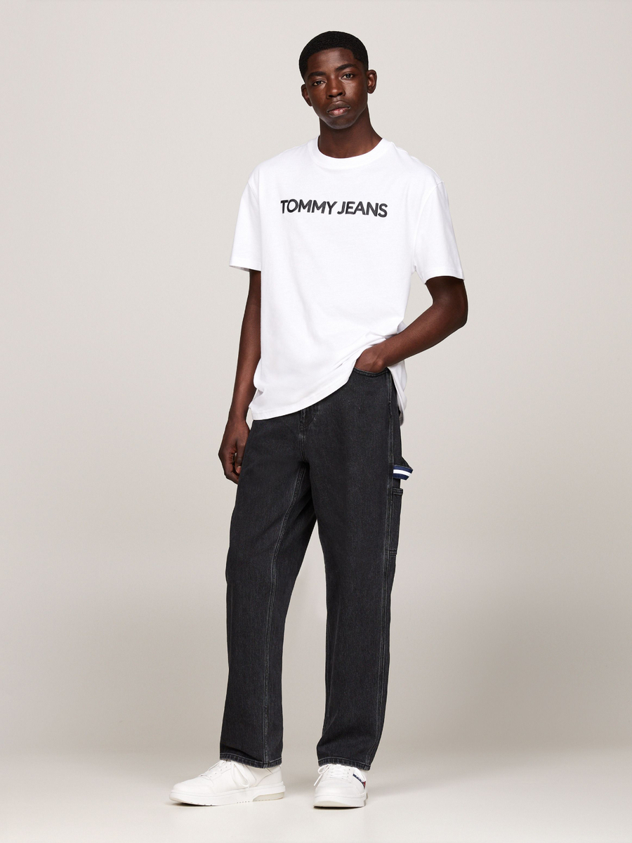 detail Tommy Jeans pánske biele tričko