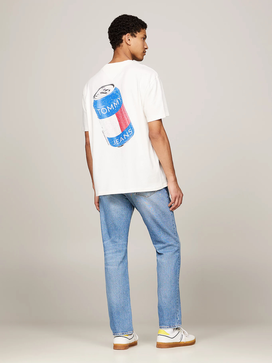 detail Tommy Jeans pánske biele tričko