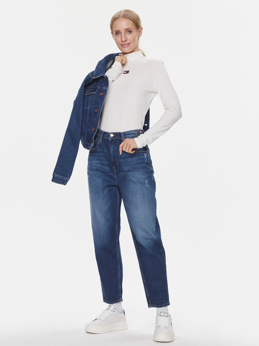 detail Tommy Jeans dámske modré džínsy