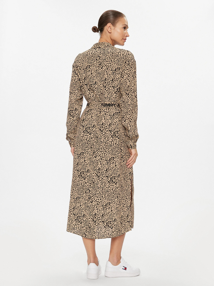 detail Tommy Jeans dámske béžové vzorované šaty